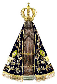 The adorned statue of Our Lady Aparecida